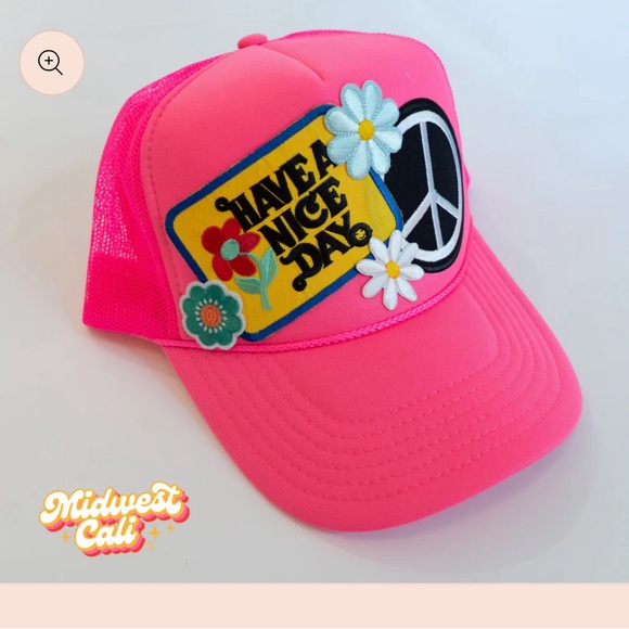 Have a Nice Day Neon Pink Trucker Hat - Picture 2 of 3